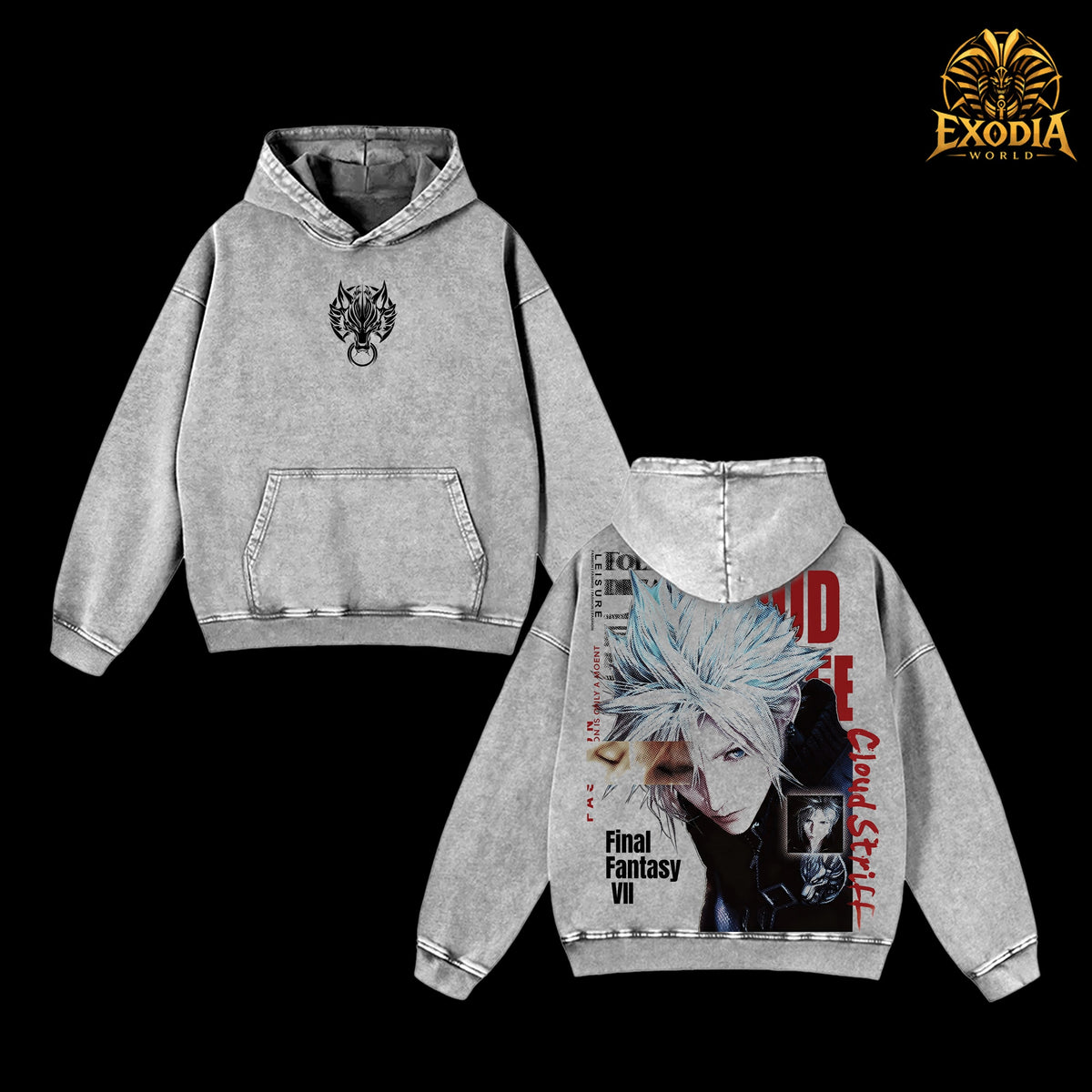 Cloud Strife Hoodie - Gray