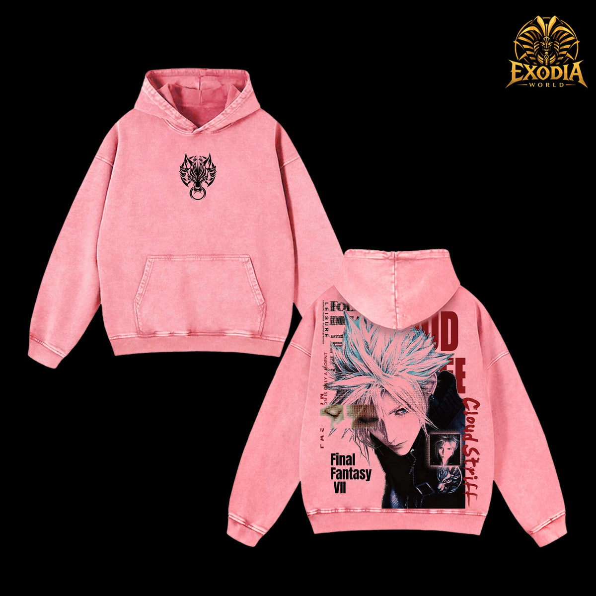 Cloud Strife Hoodie - Pink
