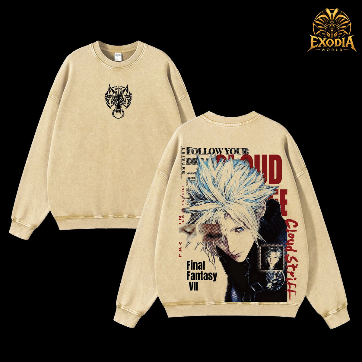 Cloud Strife Sweatshirt - Apricot