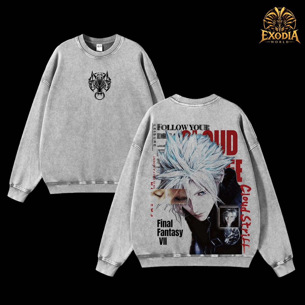 Cloud Strife Sweatshirt - Gray
