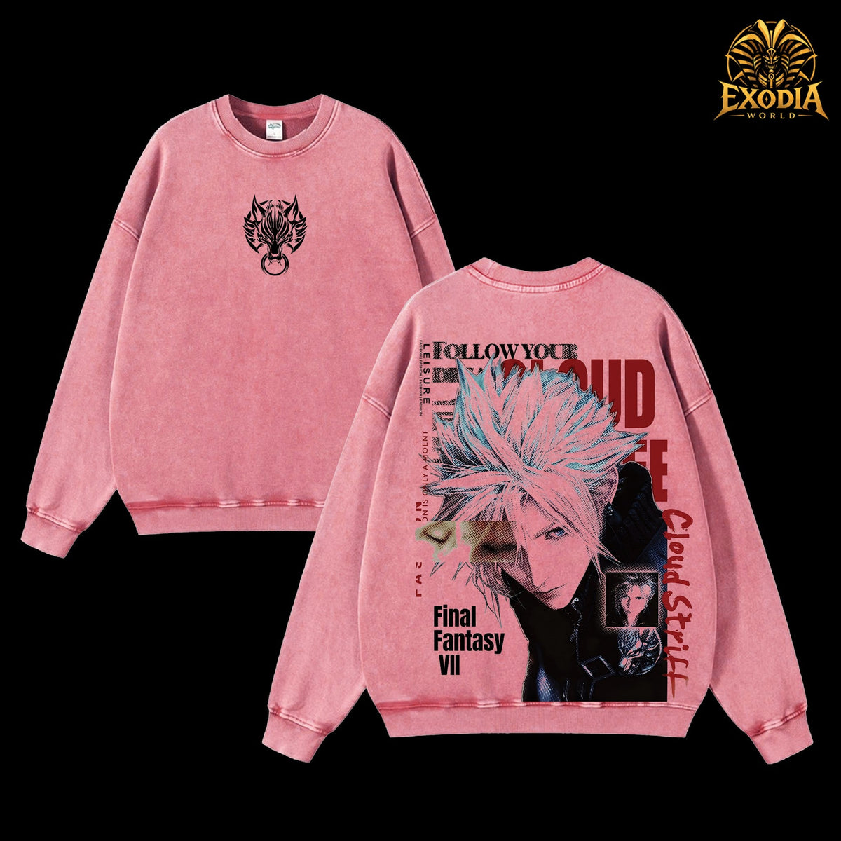 Cloud Strife Sweatshirt - Pink