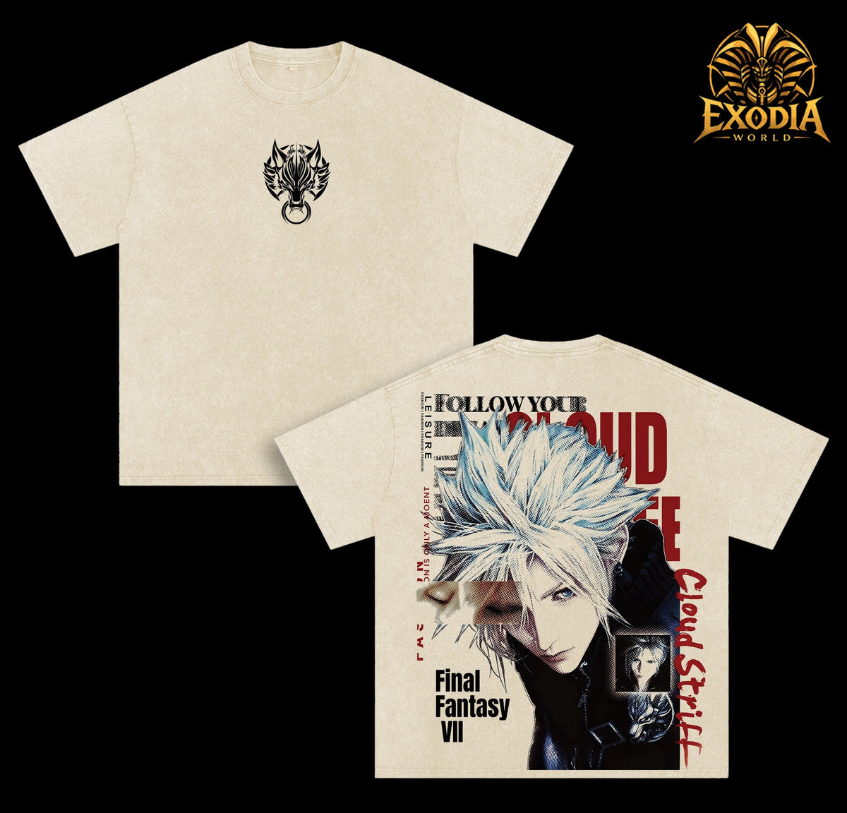 Cloud Strife T-shirt - Apricot
