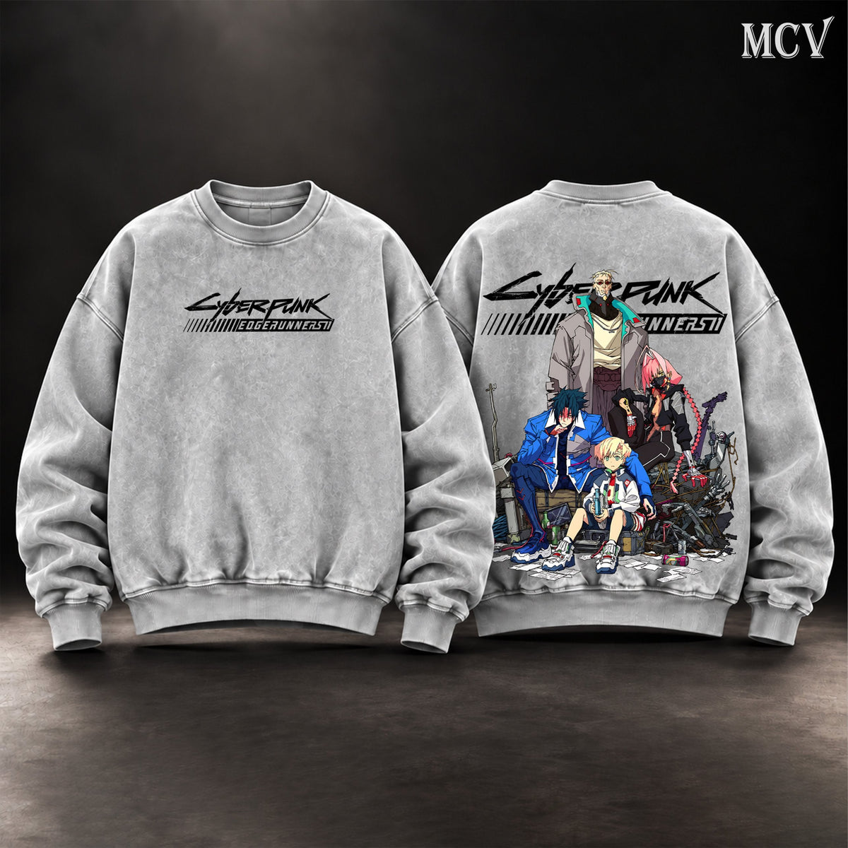 Cyberpunk Edgerunners 2 washed sweatshirt - Gray