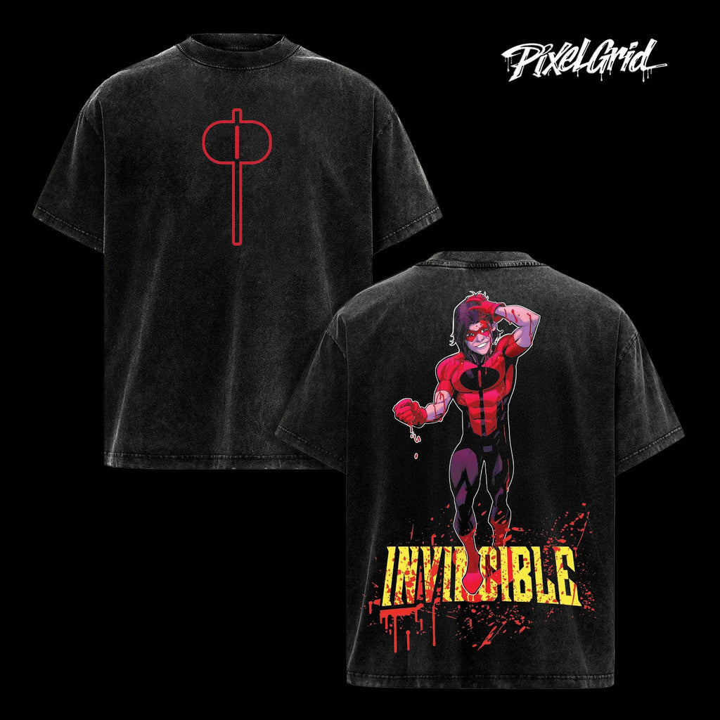 Oliver Grayson Kid Omni-Man Invincible Anime Vintage Washed Tee