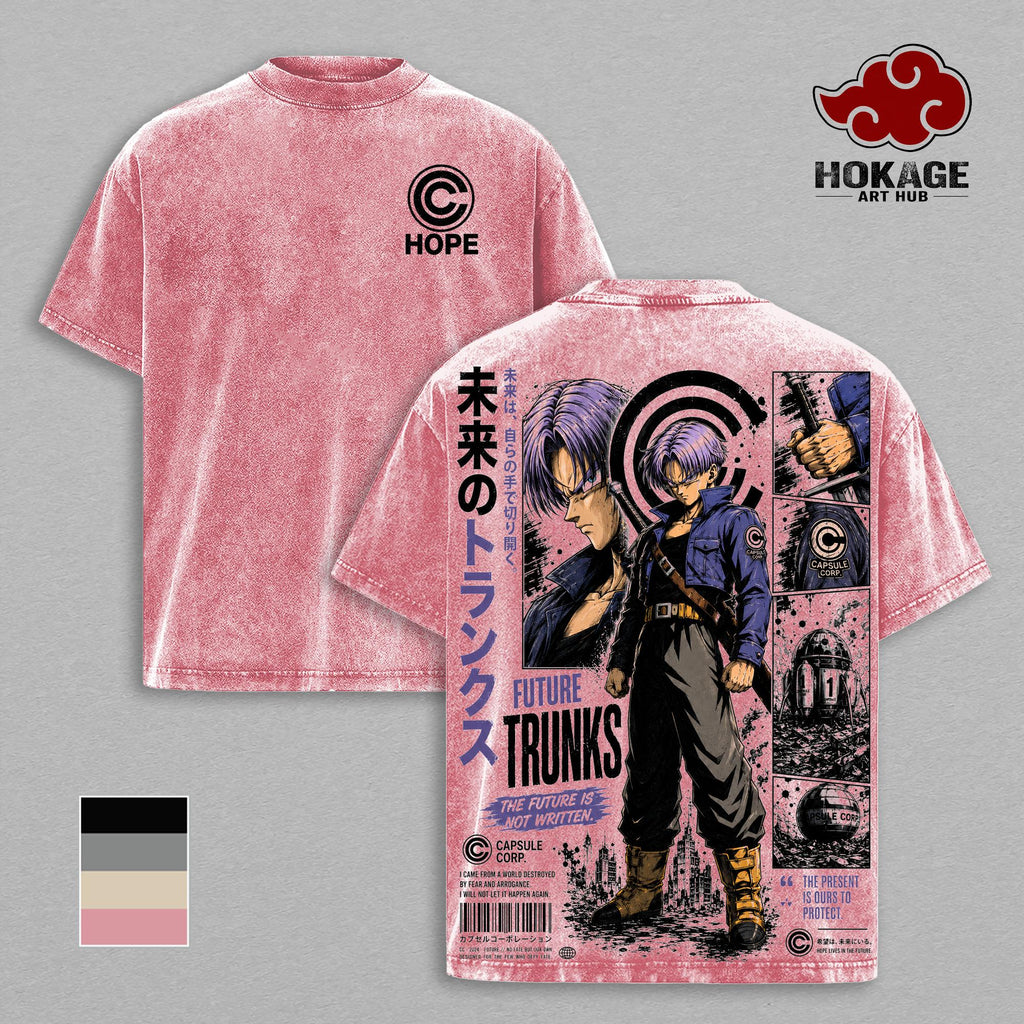 Future Trunks Capsule Corp DBZ Anime Vintage Washed Tee