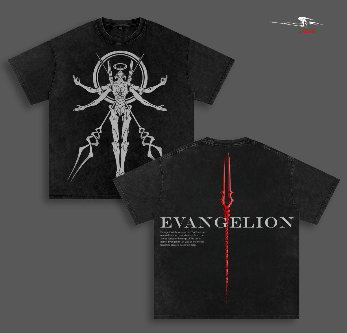 Eva. Unit 01 Neon Genesis Evangelion Anime Double Printed Vintage Washed Tee Unisex Oversize Anime Manga Washed Heavyweight Cotton T-shirt