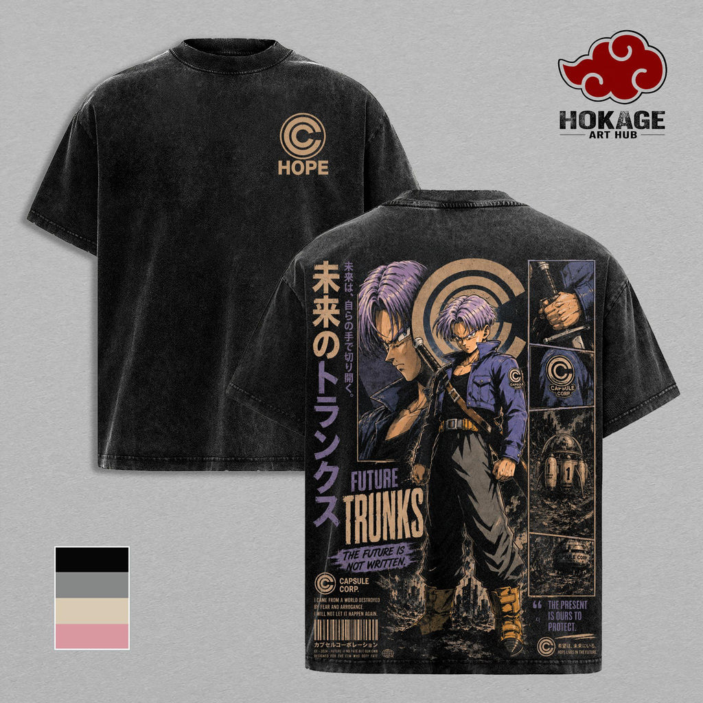 Future Trunks Capsule Corp DBZ Anime Vintage Washed Tee