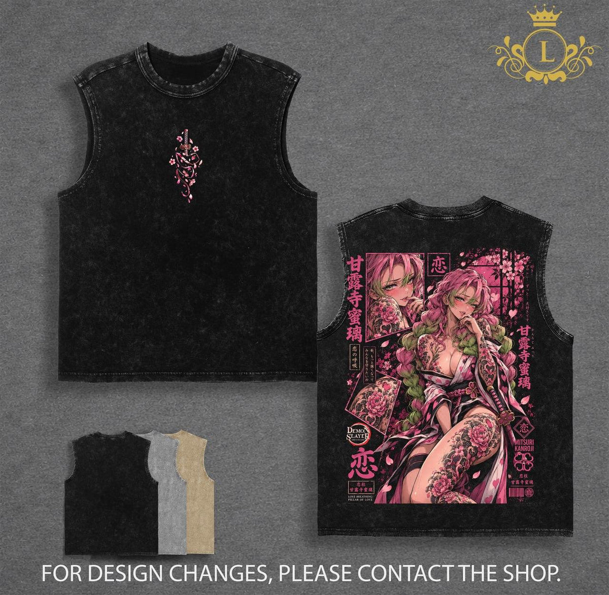Limited Edition Mitsuri Kanroji Demon Slayer Anime Vintage Washed Tee