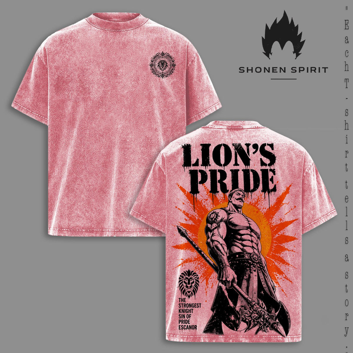 Escanor Lion's Pride Seven Deadly Sins Anime Vintage Washed Tee