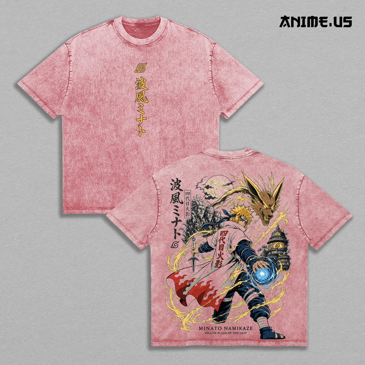 Minato Namikaze Naruto Anime Vintage Washed Tee