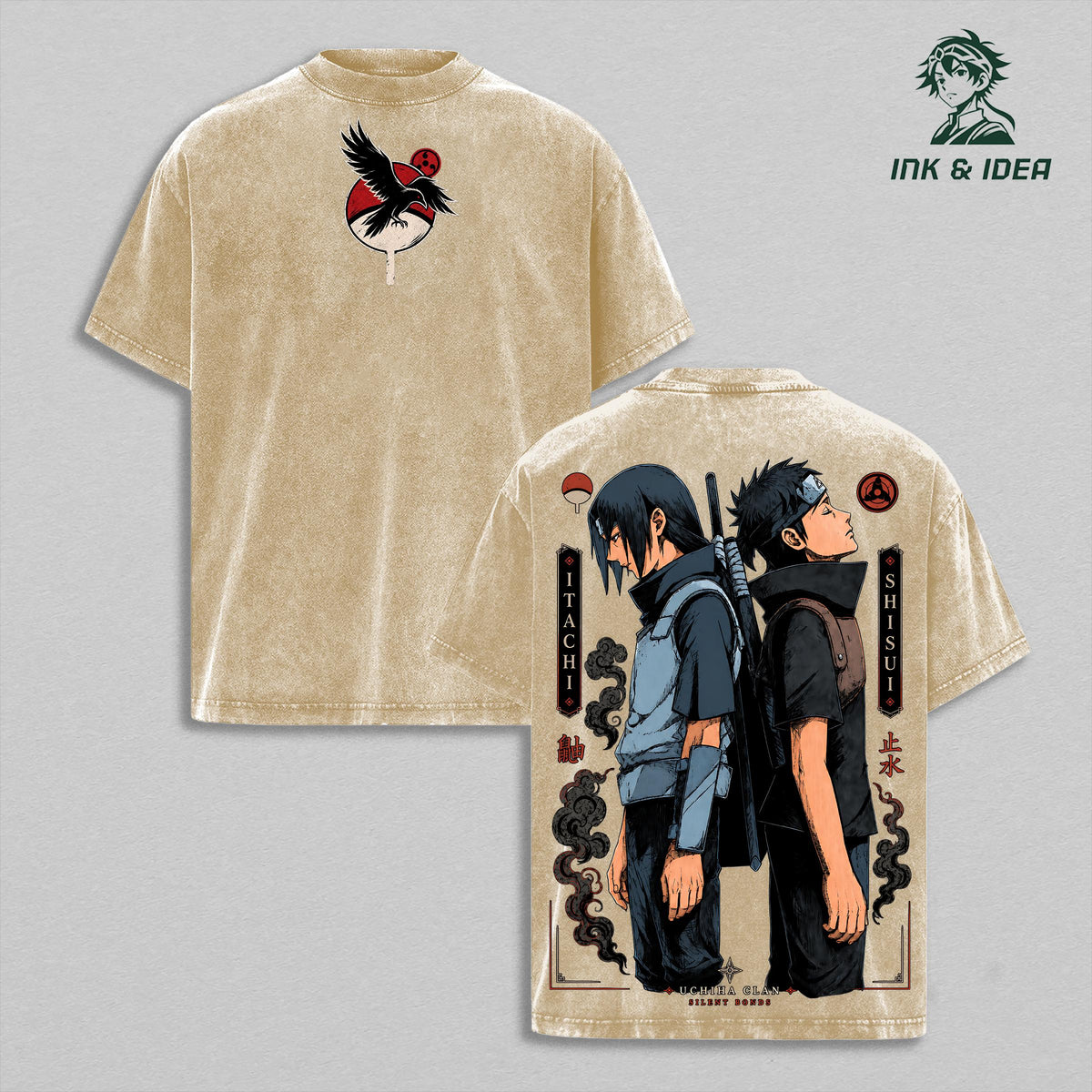 Shisui Uchiha Naruto Shippuden Silent Bonds Anime Vintage Washed Tee