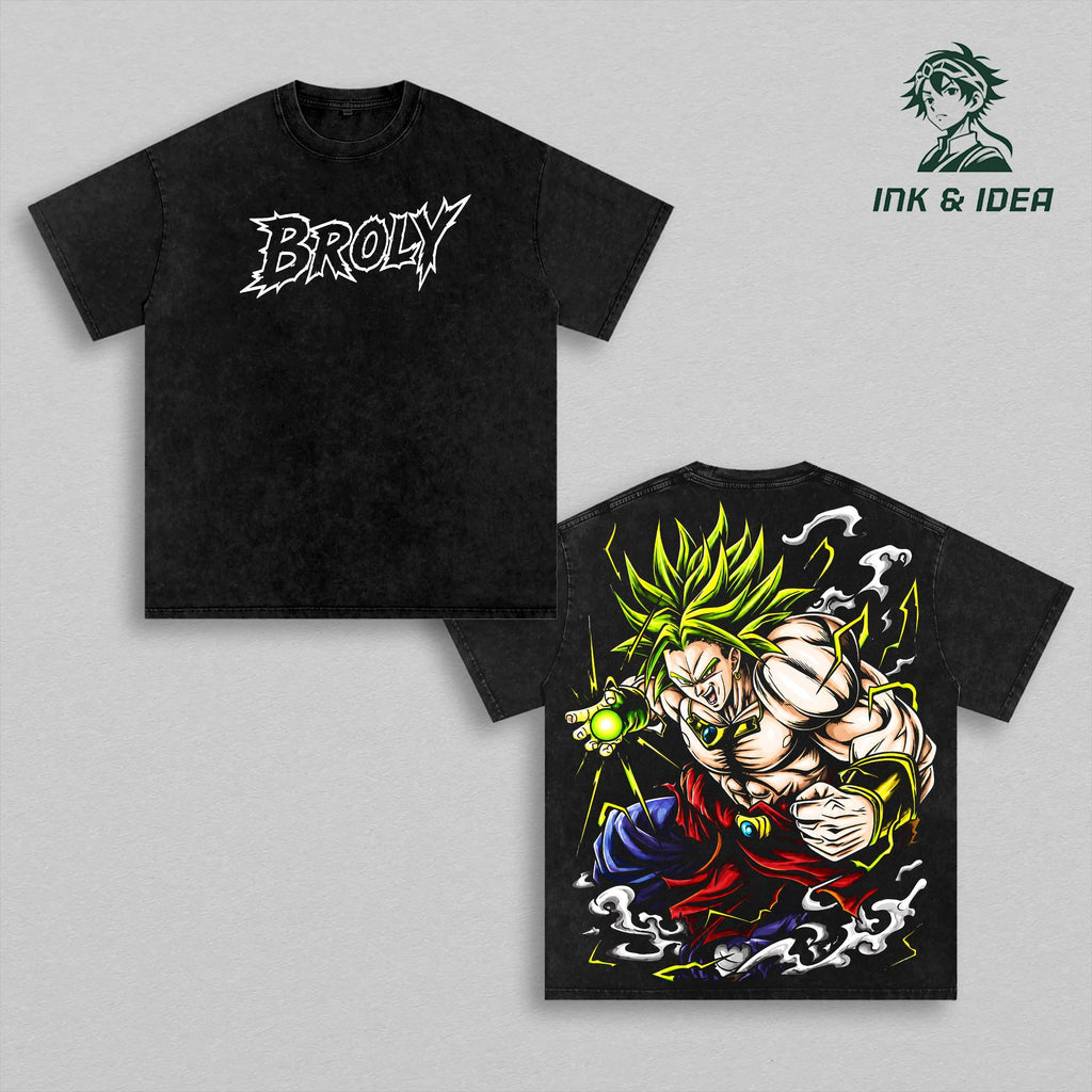 Broly Legendary Super Saiyan Vintage Washed Anime Tee, Dragon Ball Z Broly Graphic Shirt, Oversized Streetwear T-Shirt