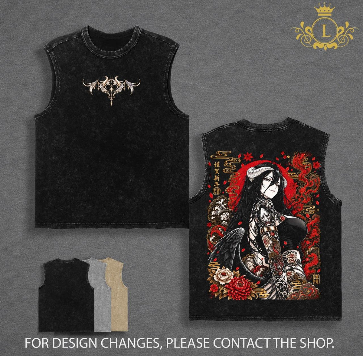 Limited Albedo Succubus Overlord Anime Vintage Washed Tee