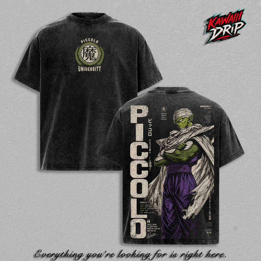 Piccolooo Namekian Warrior DBZ Anime Vintage Washed Tee