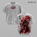 Ichigo Kurosaki Bleach Anime Shirt Soul Reaper Bankai Vintage Washed Oversized Graphic Tee Hollow Power