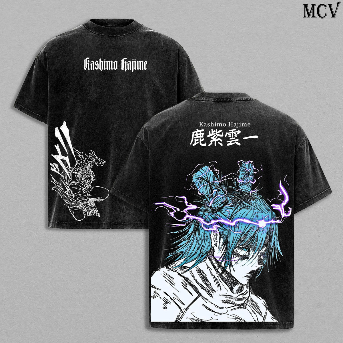 Kashimo Hajime Jujutsu Kaisen Culling Game Arc Anime Vintage Washed Tee