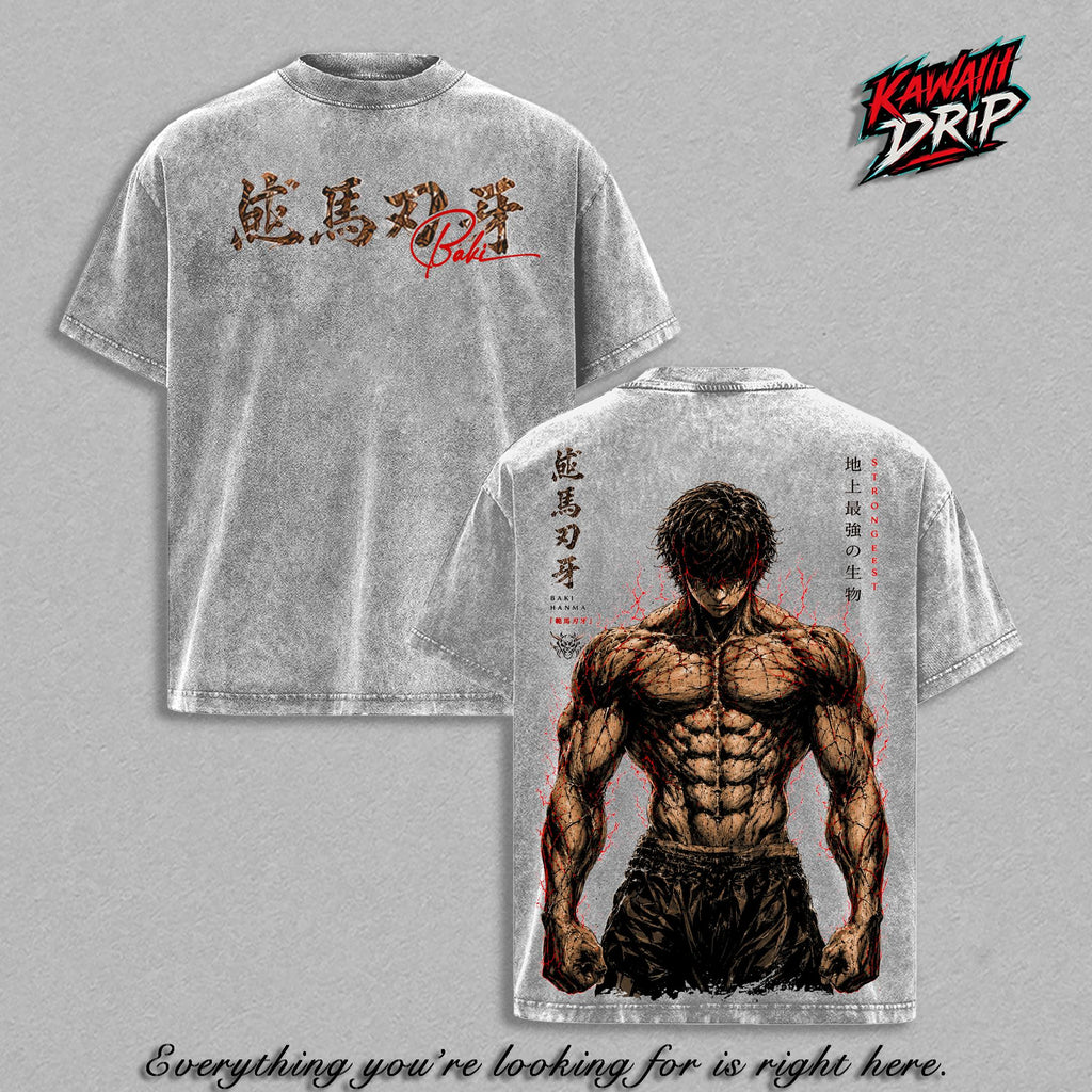 Baki Hanma Baki The Grappler Anime Vintage Washed Tee