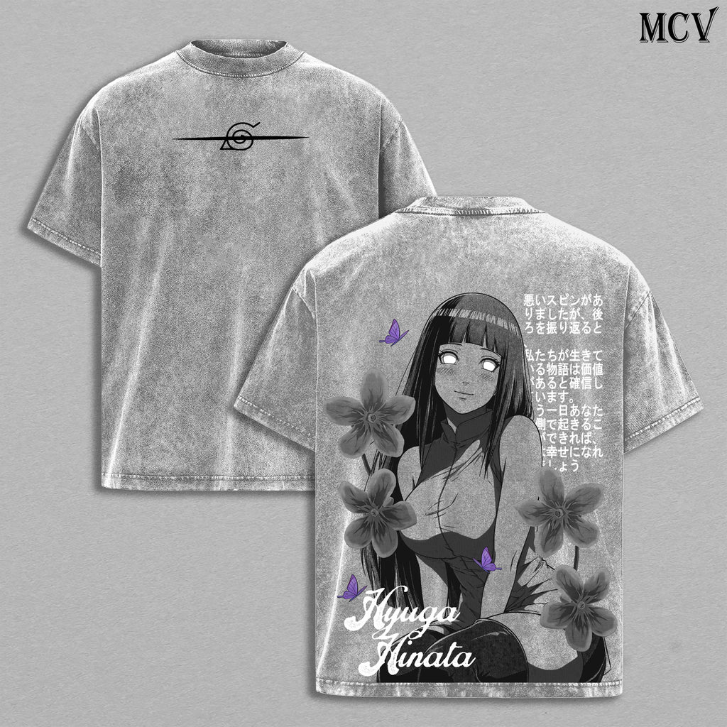 Hinata Hyuga Naruto Byakugan Princess Anime Vintage Washed Tee