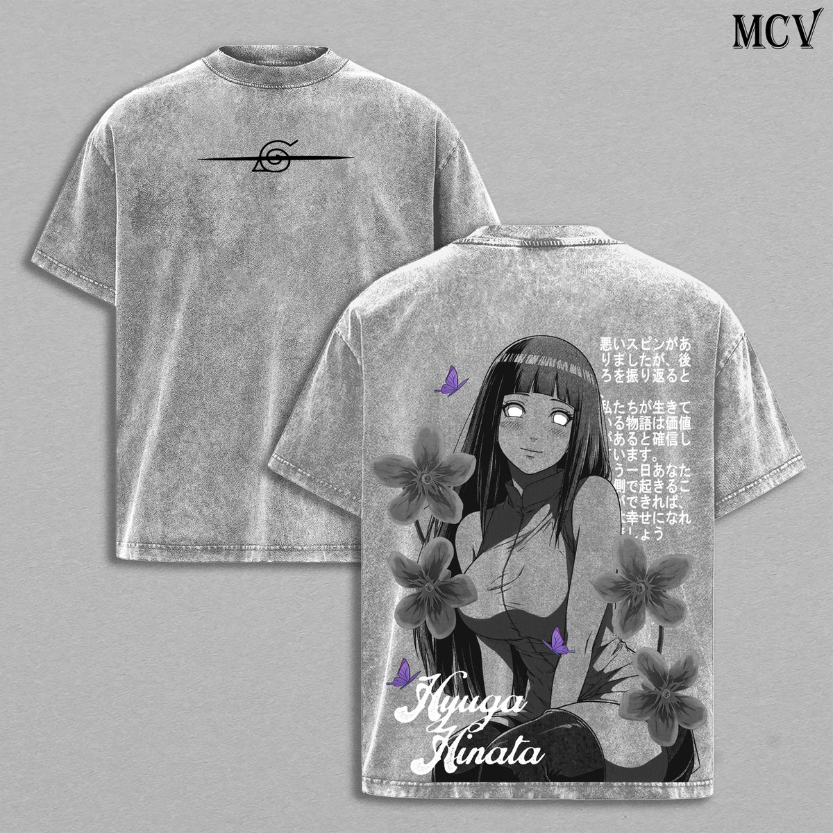 Hinata Hyuga Naruto Byakugan Princess Anime Vintage Washed Tee