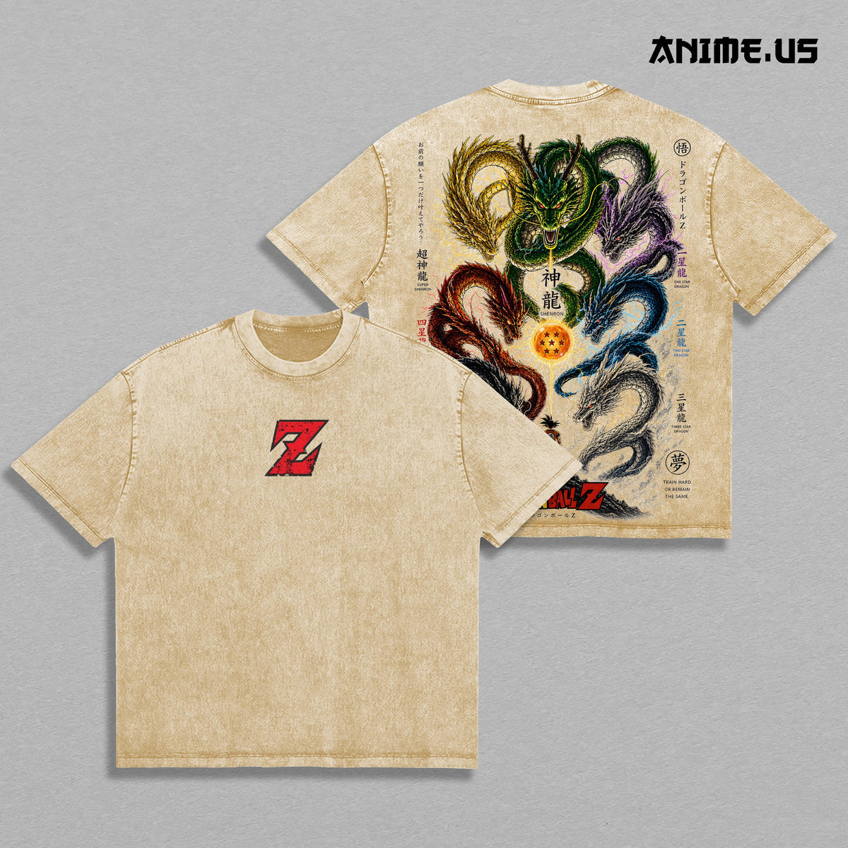 Kakarot Calling Eternal Dragon Vintage Washed T-Shirt Seven Wish Dragons Anime Graphic Oversized Heavy Cotton Streetwear Manga Fan Gift