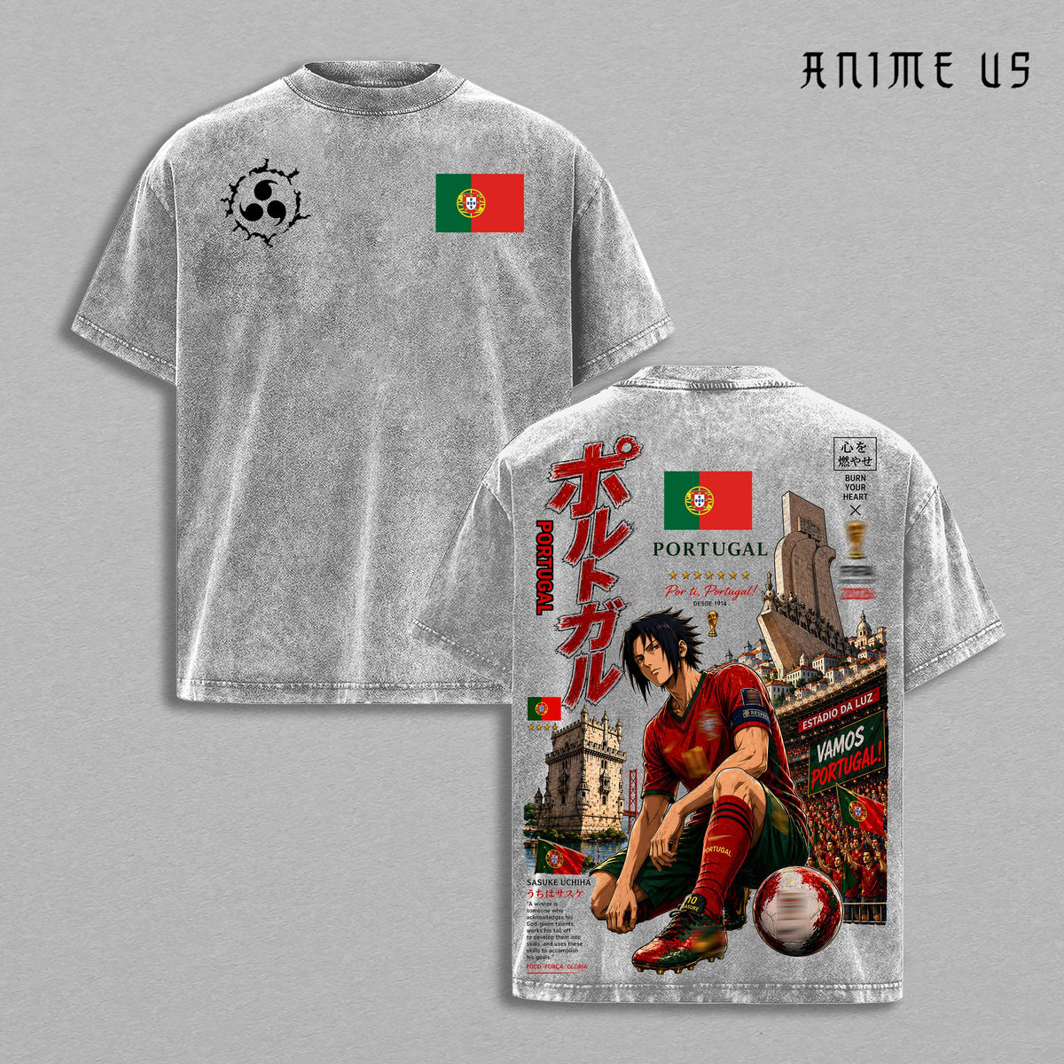 Sasuke Portugal World Football 2026 Anime Vintage Washed Tee