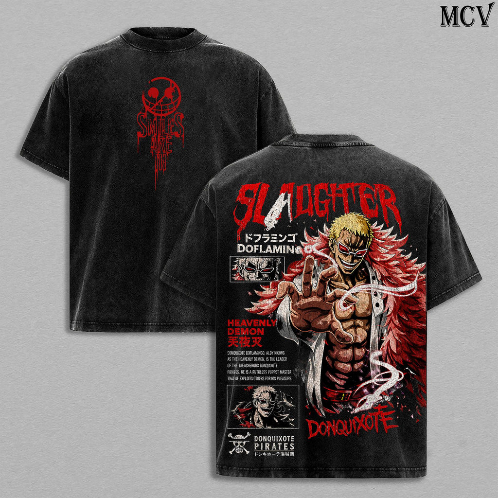 Donquixote Doflamingo OnePiecee's Heavenly Demon Anime Vintage Washed Tee