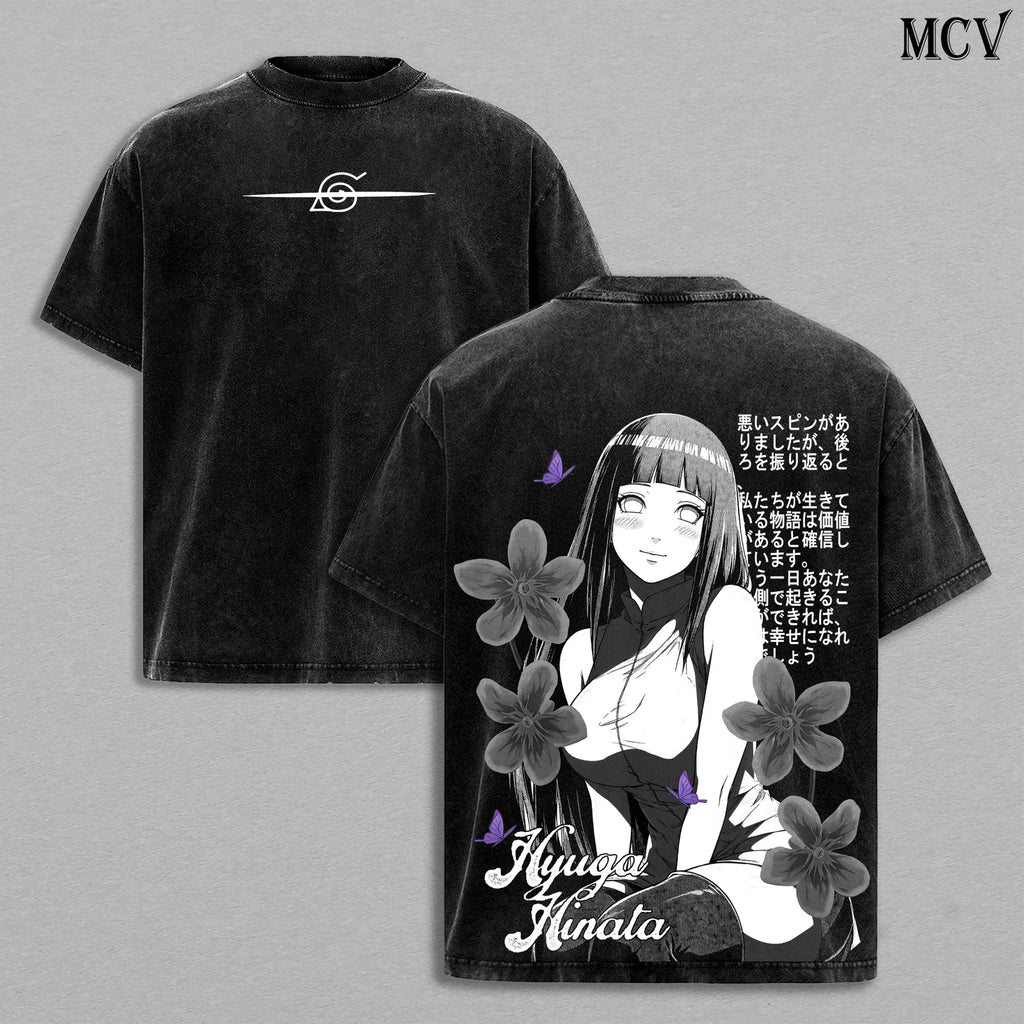 Hinata Hyuga Naruto Byakugan Princess Anime Vintage Washed Tee