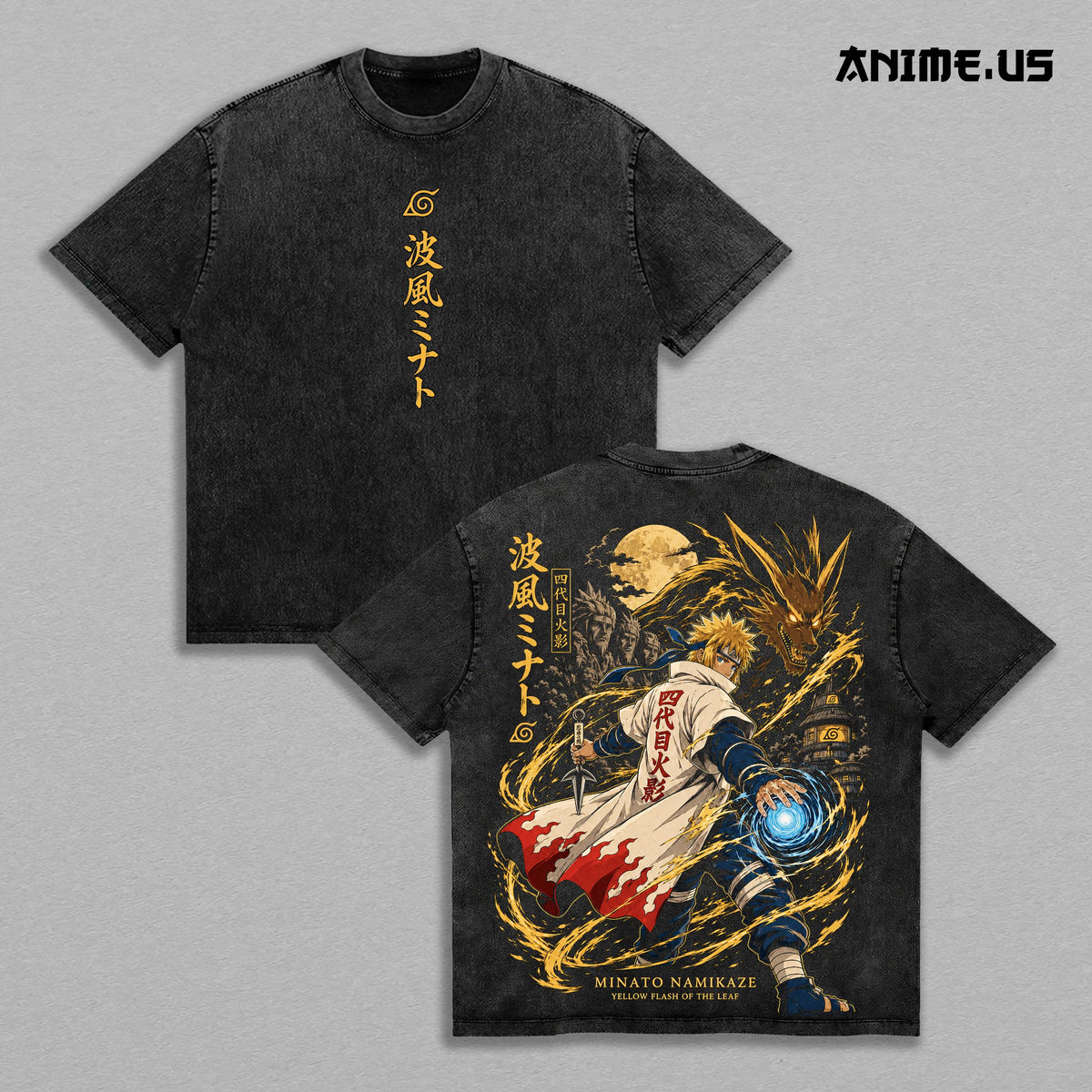 Minato Namikaze Naruto Anime Vintage Washed Tee