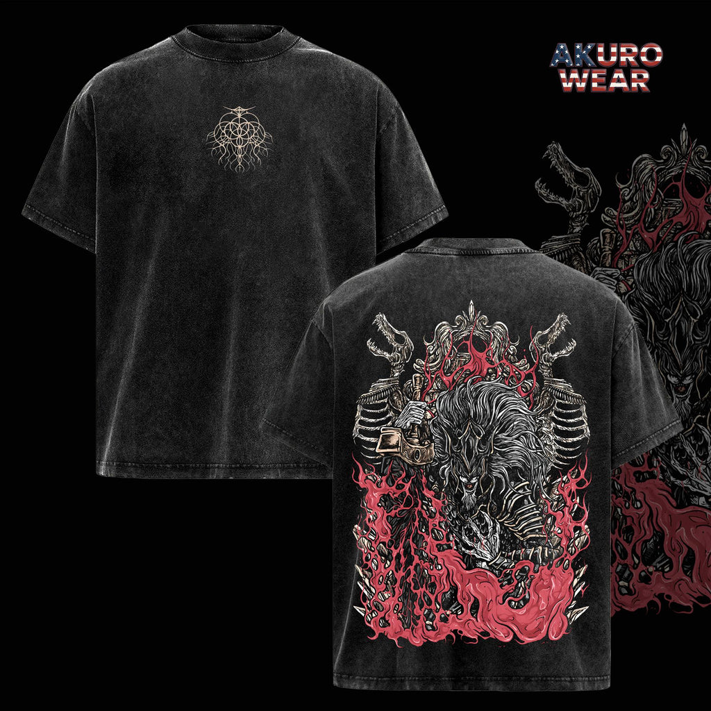 Maliketh Elden Ring Dark Fantasy Warrior Vintage Washed Tee
