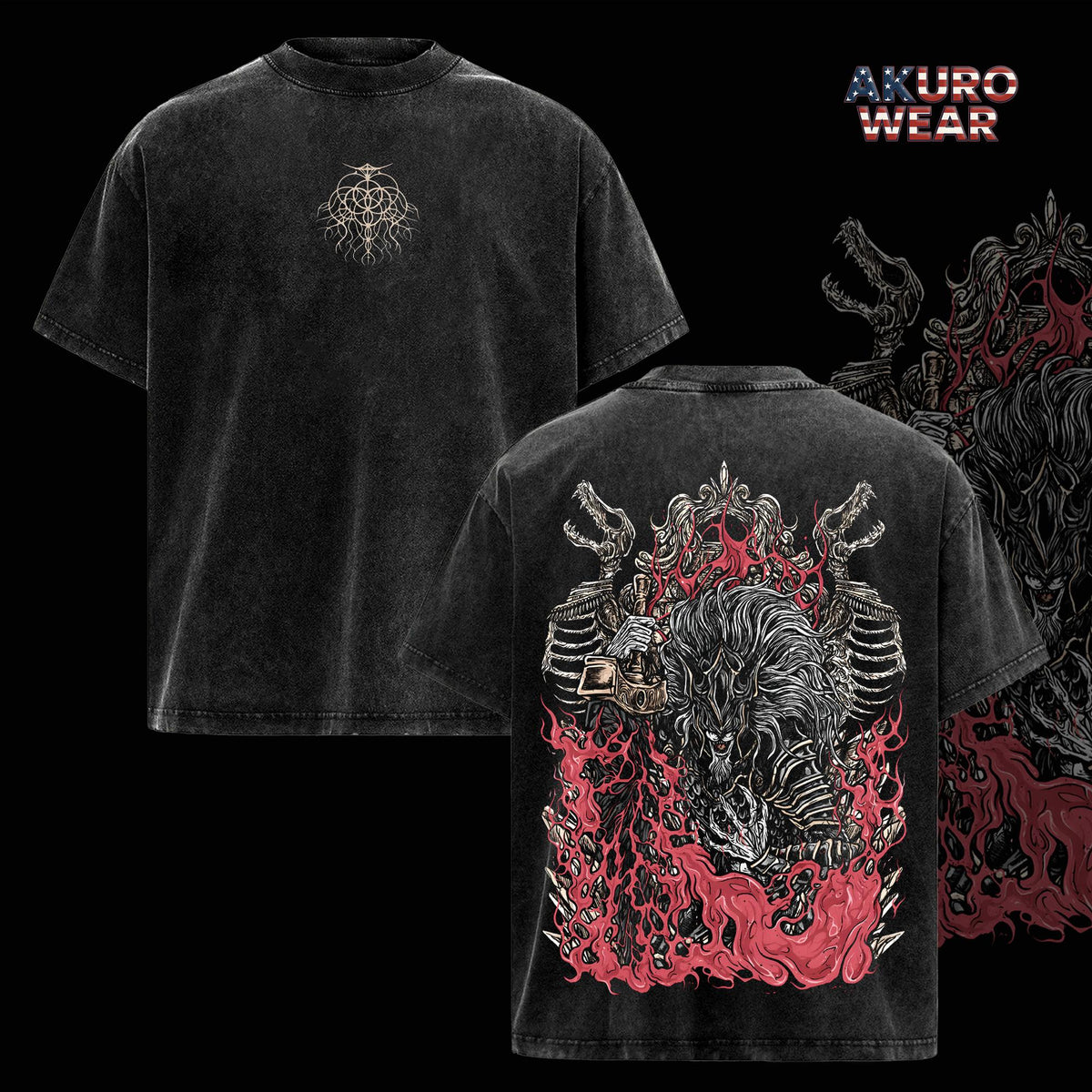Maliketh Elden Ring Dark Fantasy Warrior Vintage Washed Tee