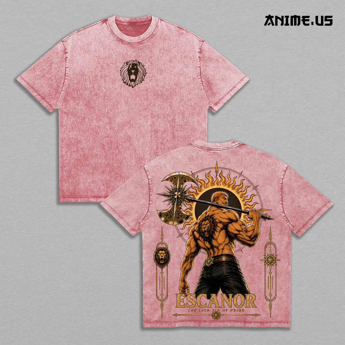 Escanor Seven Deadly Sins Divine Axe Rhitta Anime Vintage Washed Tee