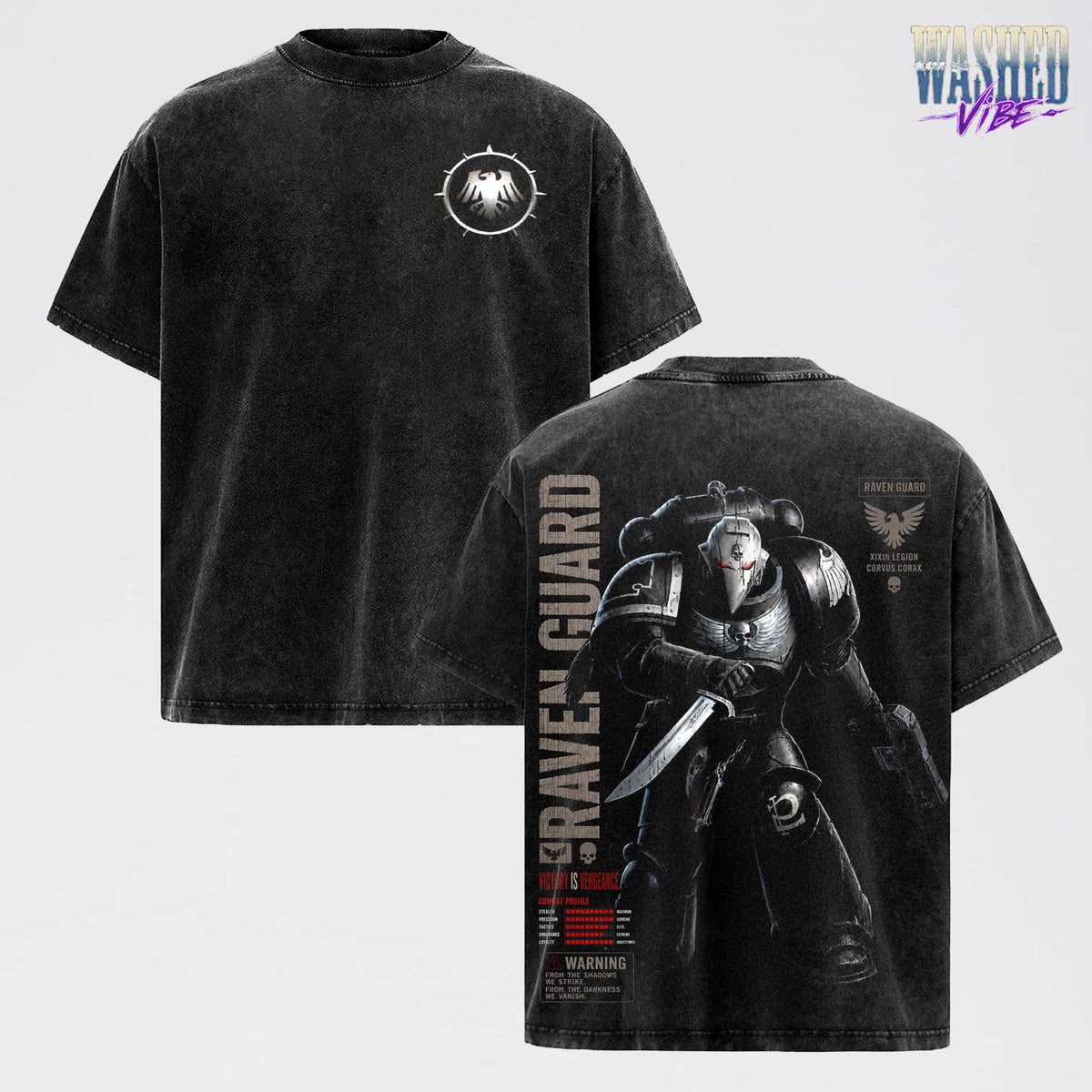 Raven Guard Warhammer 40K Dawn of War IV Vintage Washed Tee