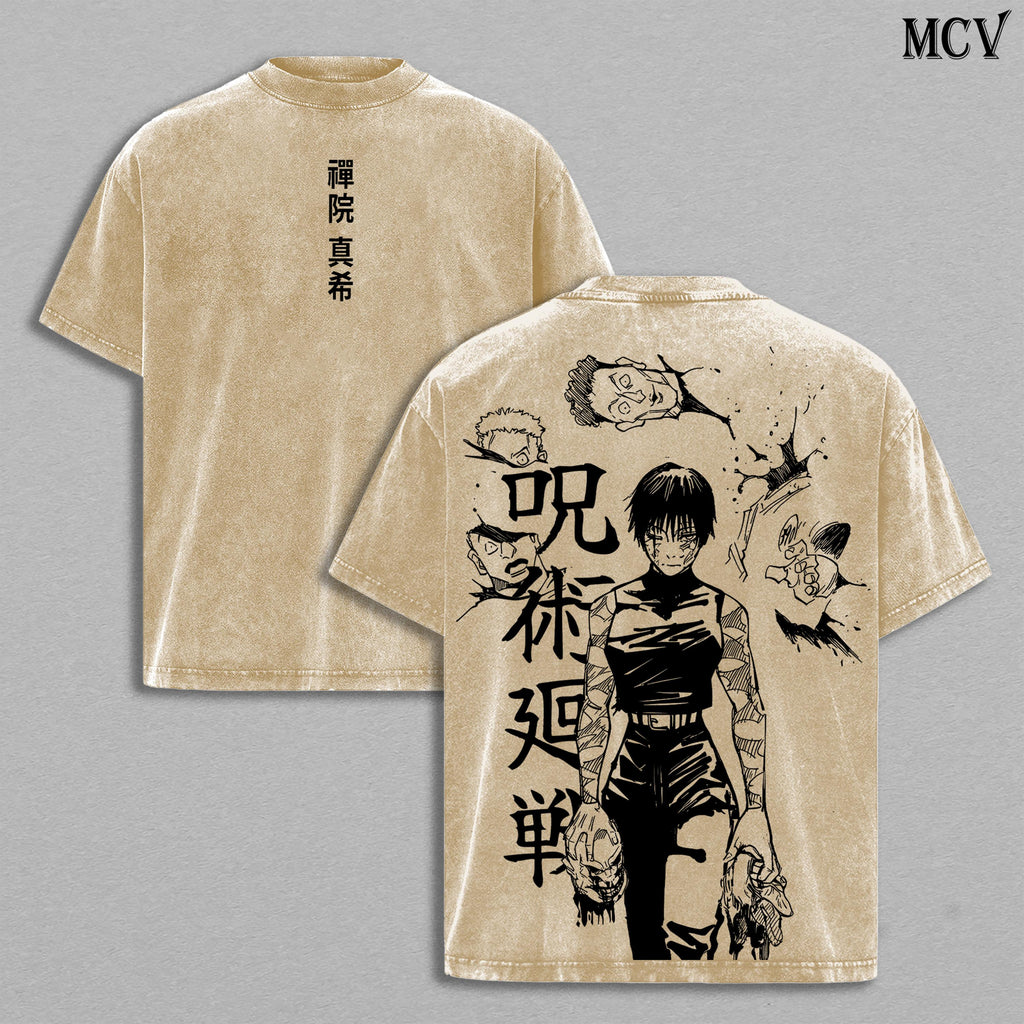 Maki Zenin Jujutsu Kaisen Dark Aesthetic Anime Vintage Washed Tee