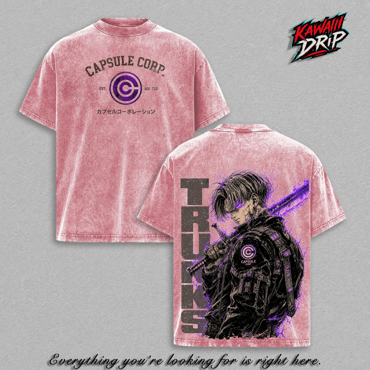 Future Trunks Capsule Corp DBZ Anime Vintage Washed Tee