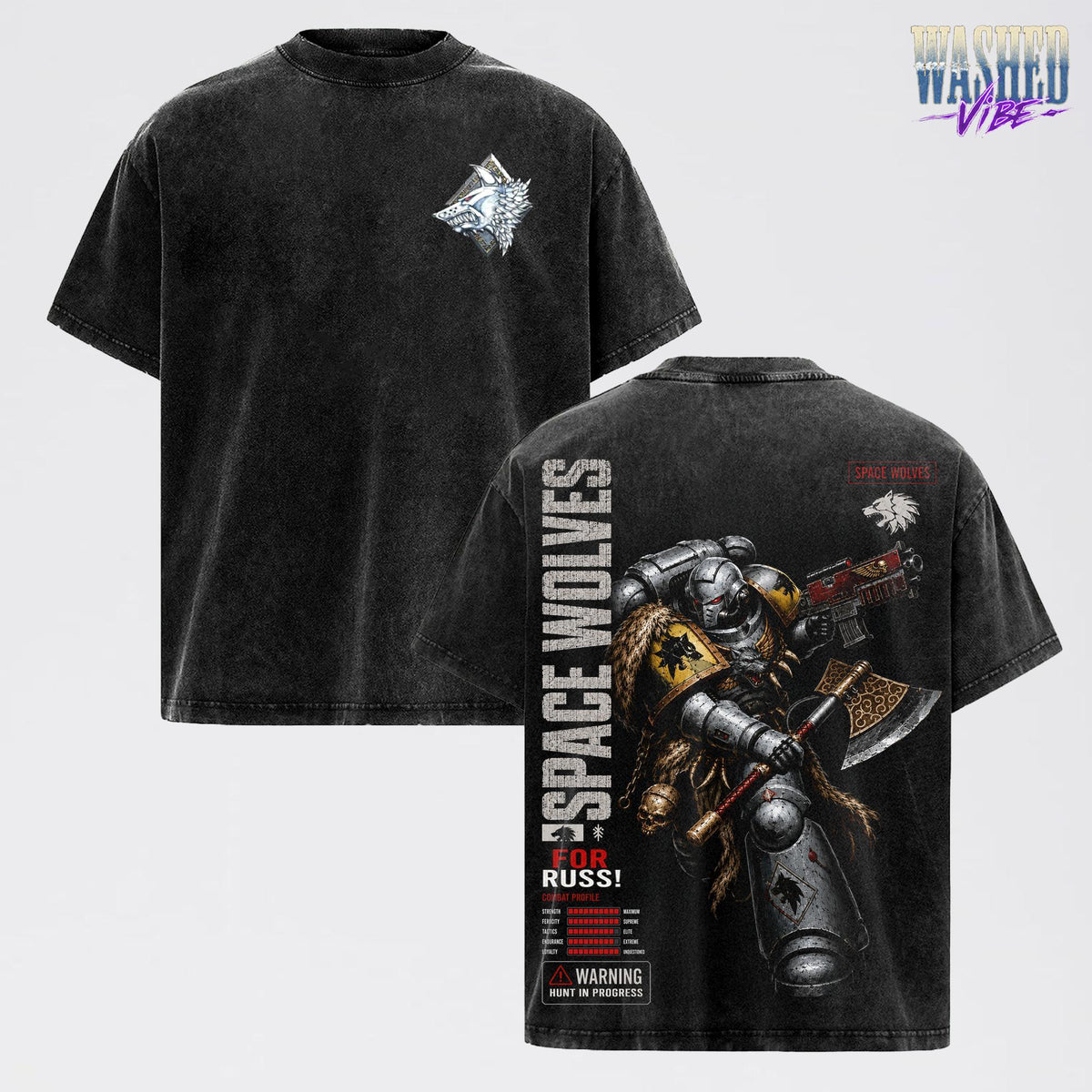 Space Wolves Warhammer 40K Dawn of War IV Vintage Washed Tee