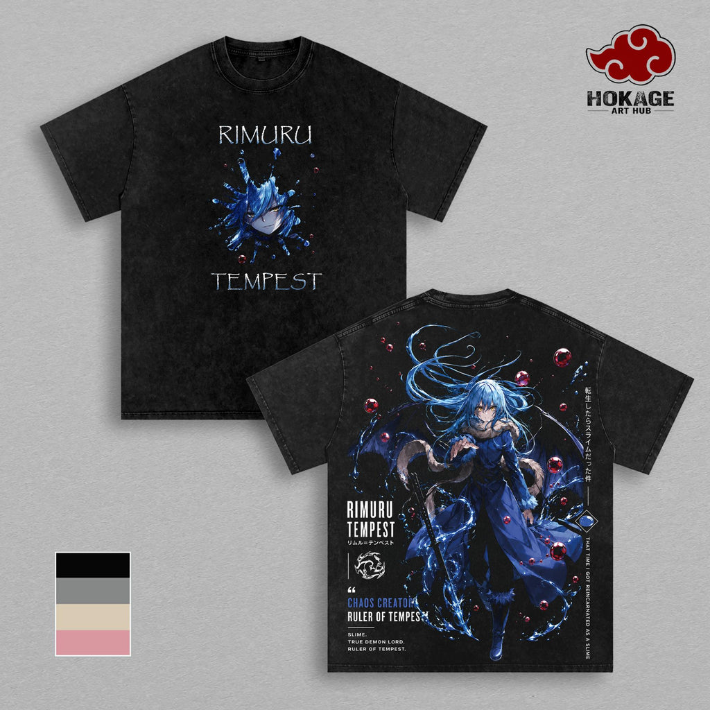 Rimuru Tempest Slime Anime Vintage Washed Tee