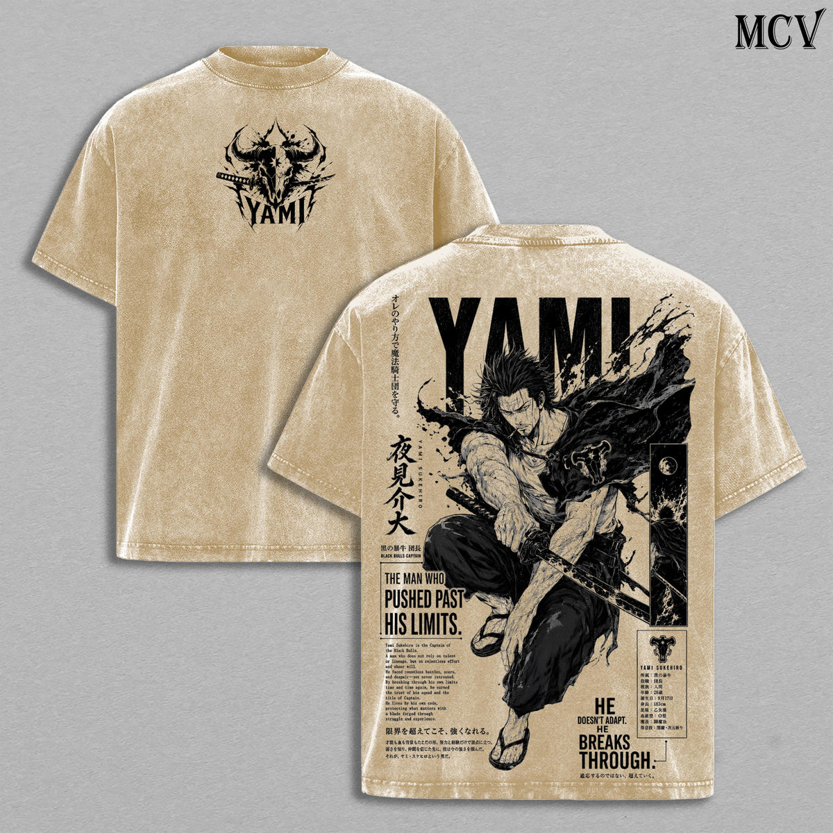 Yami Sukehiro Black Clover Season 2 Anime Vintage Washed Tee