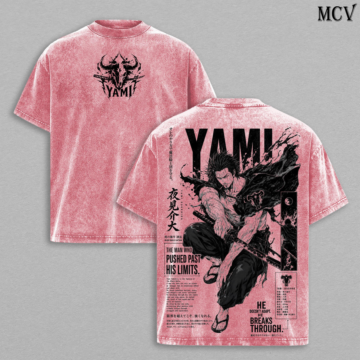 Yami Sukehiro Black Clover Season 2 Anime Vintage Washed Tee