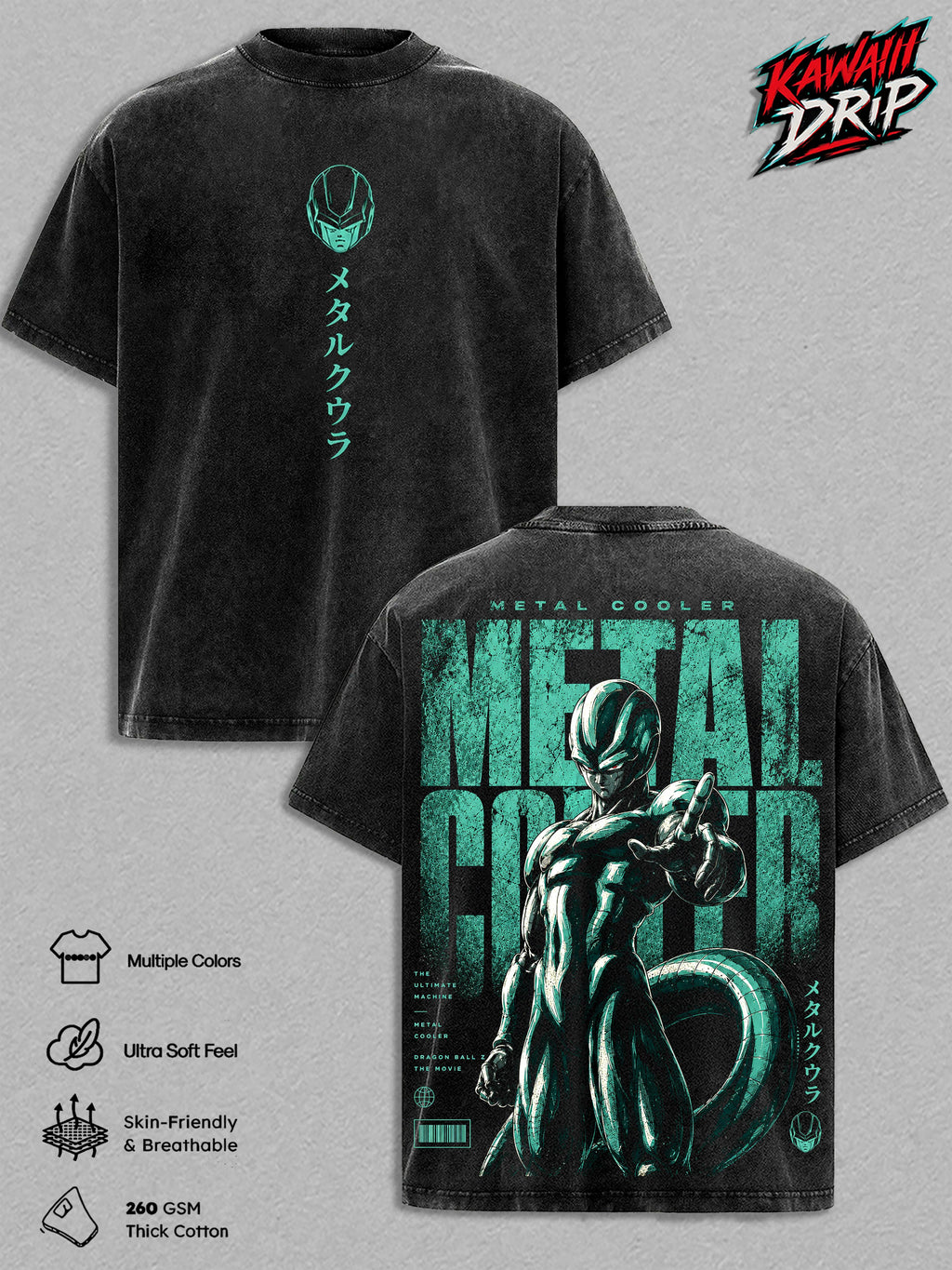 Metal Cooler DBZ Anime Vintage Washed Tee