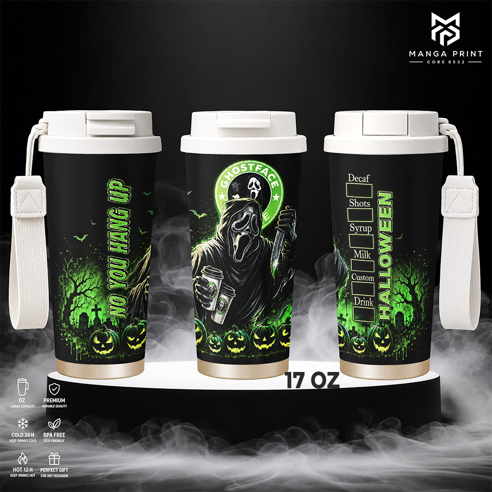 Ghostface Halloween Horror Tumbler 17oz 24oz 30oz
