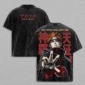 Naruto Shippuden Pain Akatsuki Washed T-Shirt | Vintage Oversized Heavy Cotton Double-Sided Anime Graphic Tee