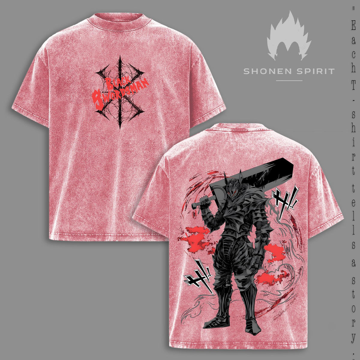 Berserk Black Swordsman Guts Dragonslayer Anime Vintage Washed Tee