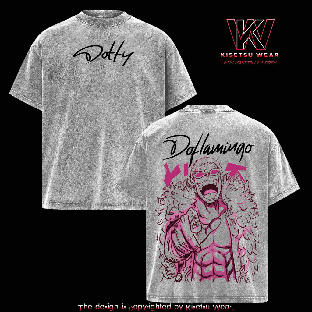 One Piece Doflamingo Vintage Washed Oversized T-Shirt