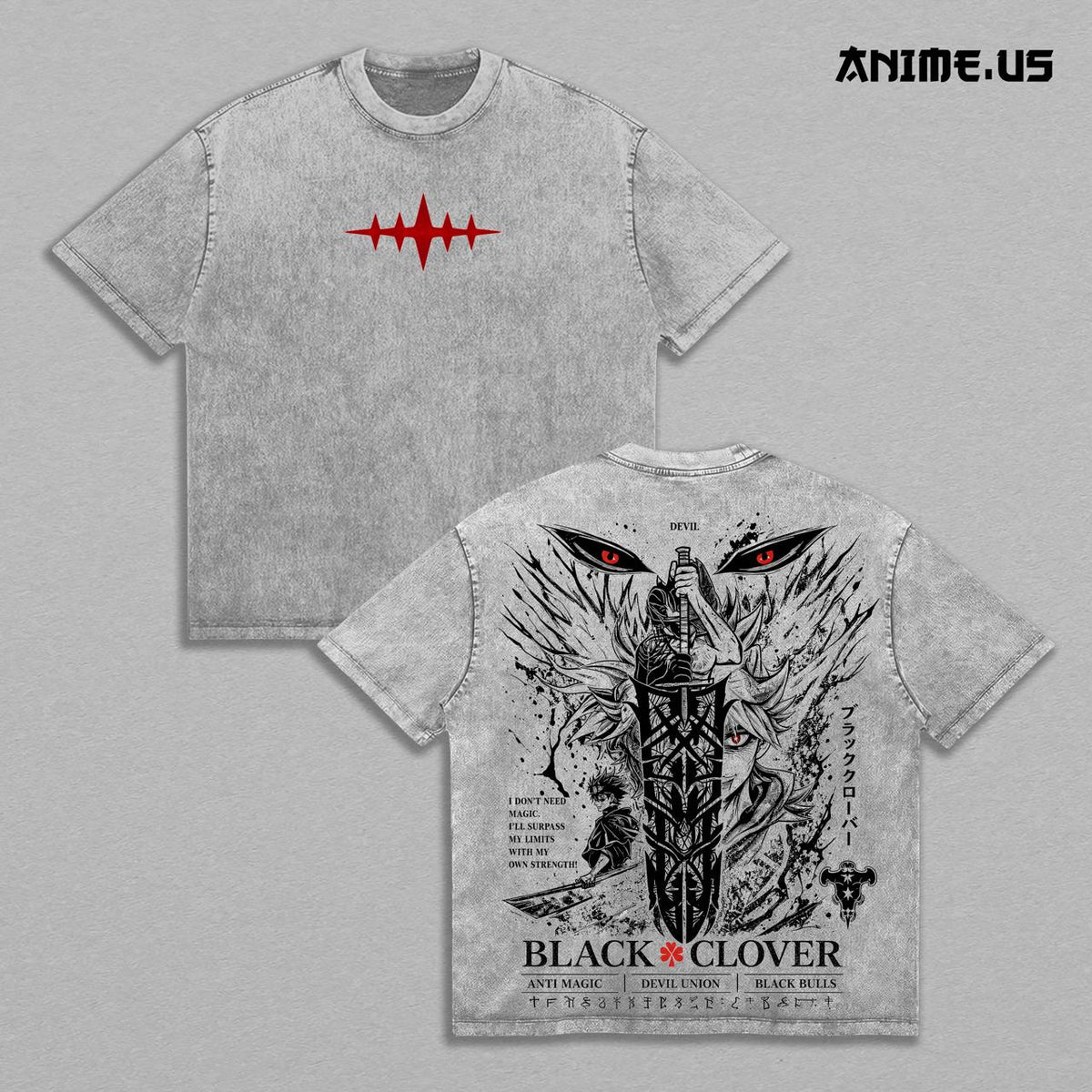 Asta Black Clover Anti Magic Swordsman Anime Vintage Washed Tee