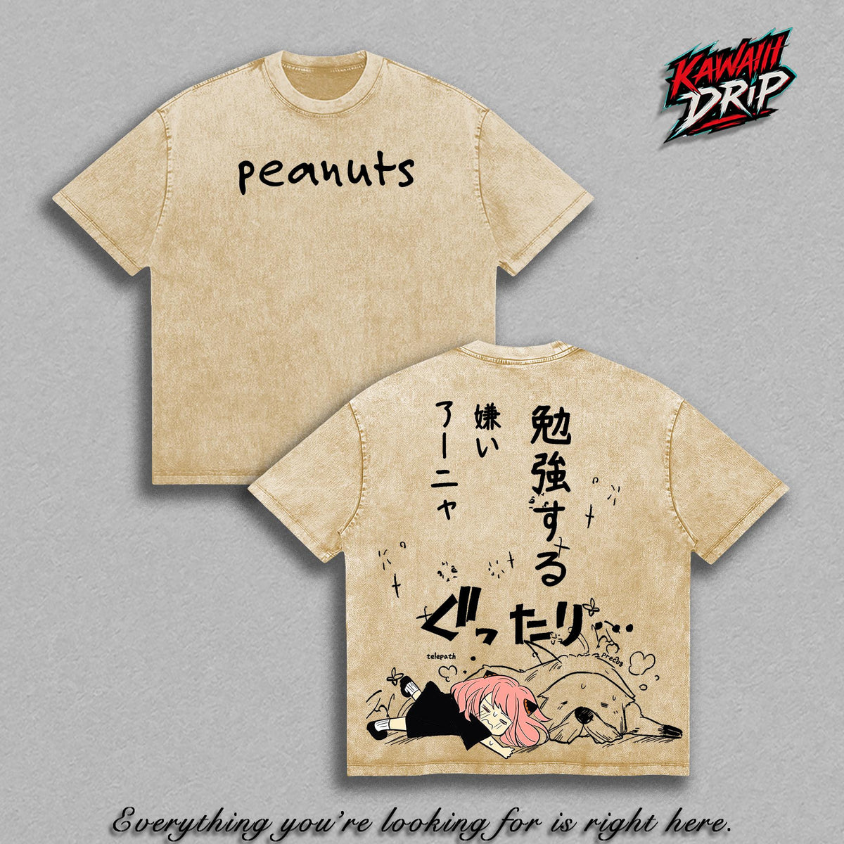 Anya Forger Spy x Family Peanuts Anime Vintage Washed Tee