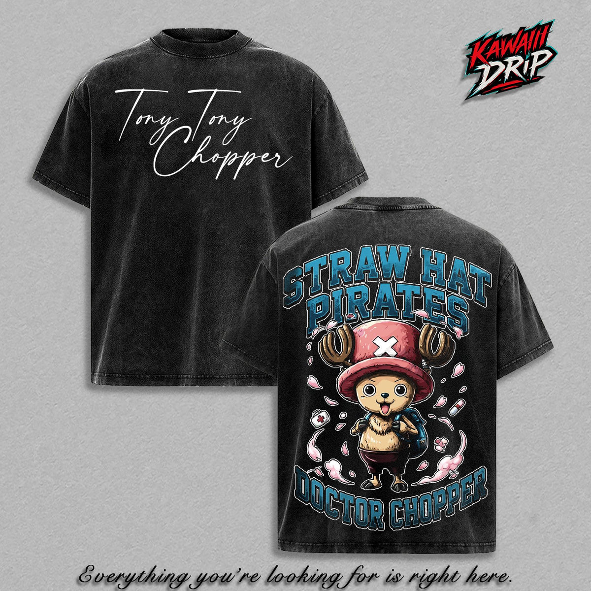 Tony Tony Chopper One Piecee Anime Vintage Washed Tee