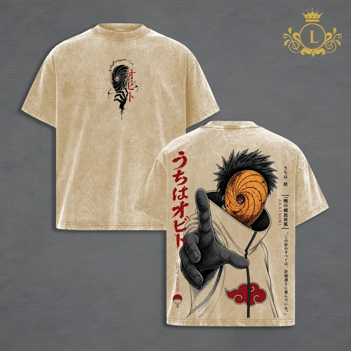 Obito Uchiha Naruto Mangekyo Sharingan Anime Vintage Washed Tee