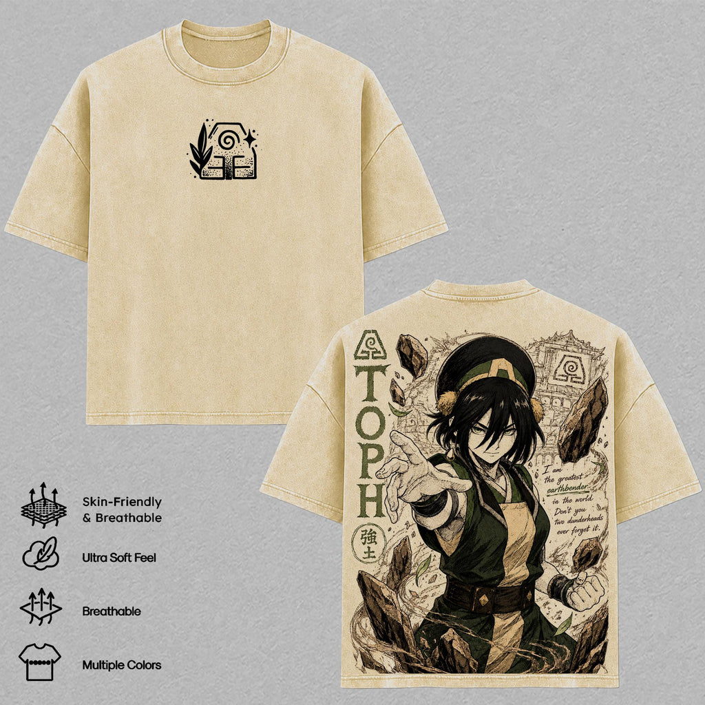 Toph Beifong Avatar The Last Airbender Anime Vintage Washed Tee