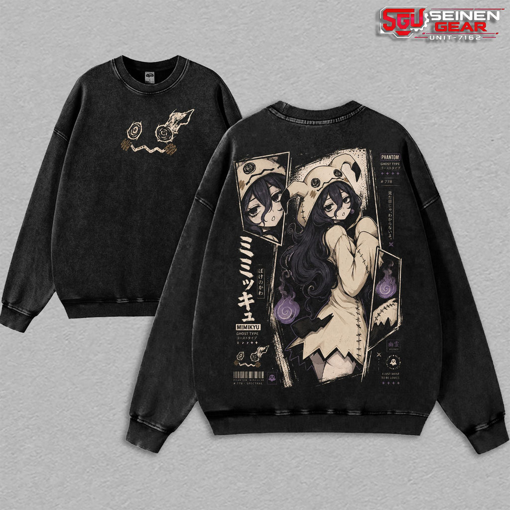 Mimikyu Cute PKM Phantom Disguise Anime Vintage Washed Tee