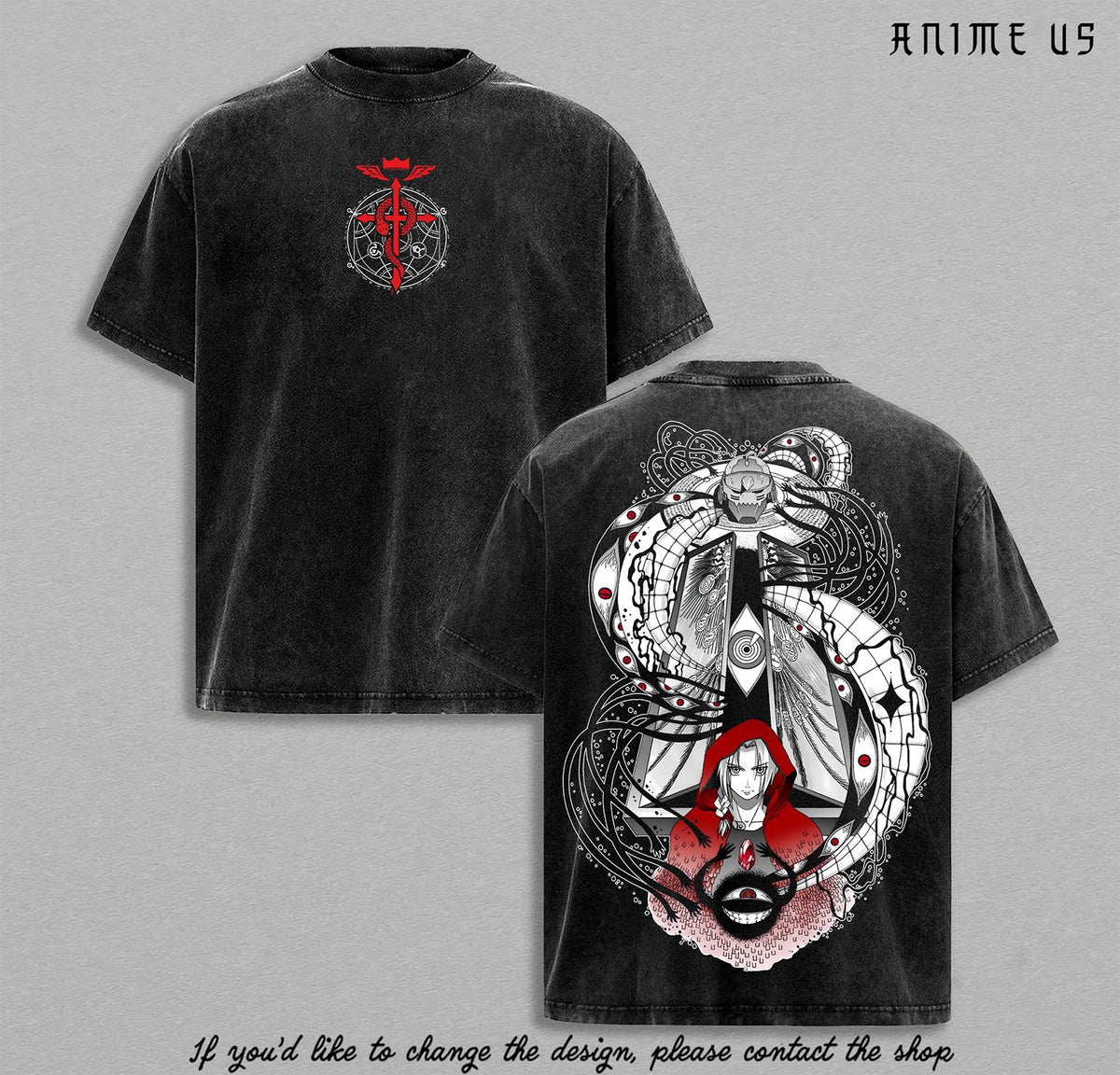Envy x Father Fullmetal Alchemist Brotherhood Anime Vintage Washed Tee